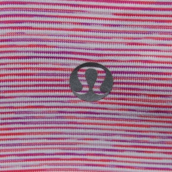 Lululemon Athletica Pink White Pleated Yoga Fitness Workout Tank Top Sz 6 - Picture 3 of 5